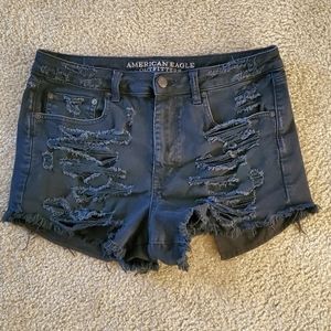 American Eagle Outfitters Distressed Black High Waist Women’s Shorts